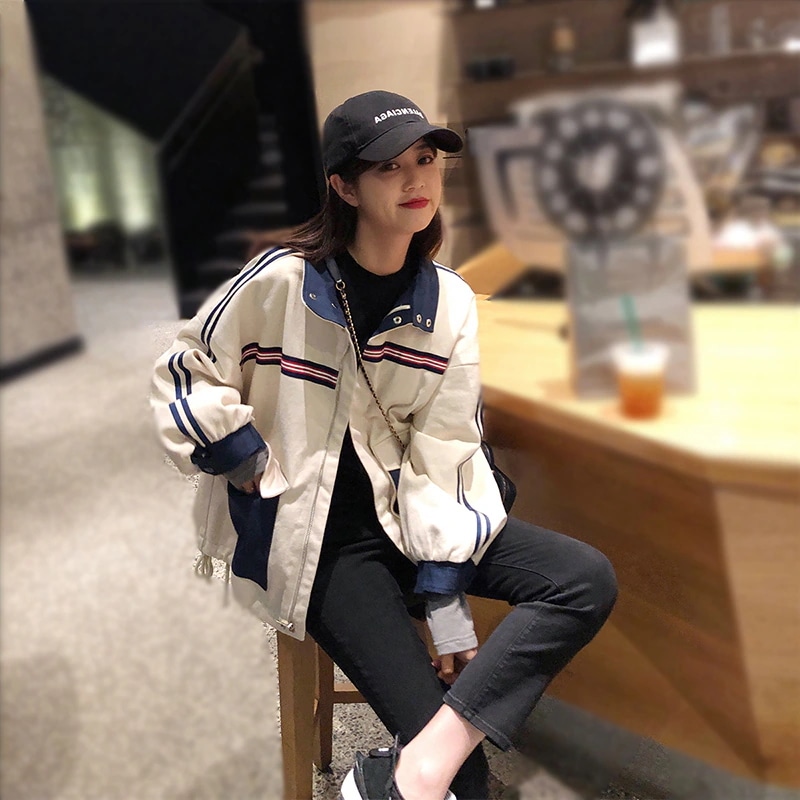 アウター ジャケット レディース スタンドカラー ジッパー ラグランスリーブ ポケット ルーズタイプ 野球ユニフォーム ツーリング かわいい 大人可愛い きれいめ シンプル カジュアル 大人 上品 5,508円