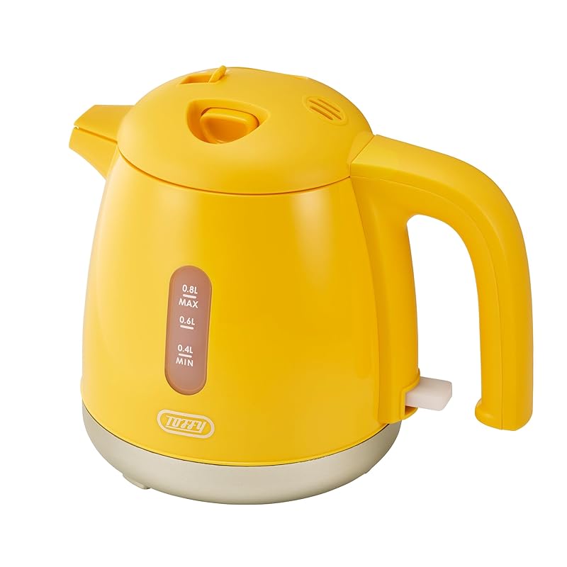 即納：【Toffy/トフィー】 給湯ロック付き電気ケトル K-HKT1 転倒お湯漏れ防止 空焚き自動OFF 安全設計 簡単操作 お手入れラクラク カラバリ豊富 カナリアイエロー