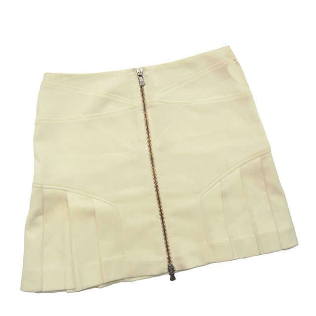 驚きの価格  スカート プリーツ E278 中古 オフホワイト ミディアムスカート