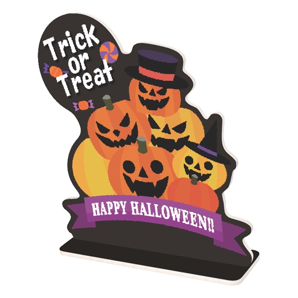 スタンドパネルハッピーハロウィンH80×W70×D20cm　/　ハロウィン エコ素材 Re-Board 店頭 季節 イベント 展示 フォトブース フォトスポット 店舗装飾 販促