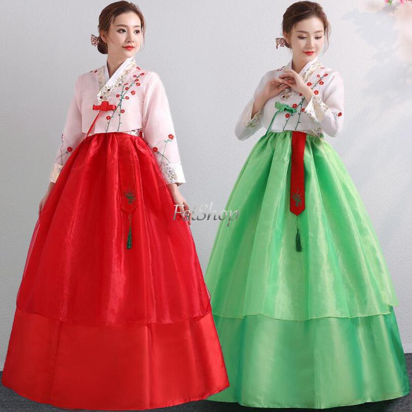 チマチョゴリ 2点セット韓服 コスプレ 韓国 伝統的 レディースドレス 宮殿 結婚式 パフォーマンス イベント ダンス 学園祭 華やか 大人用ステージワンピース チマチョゴリ 民族衣装 伝統衣装 宮廷
