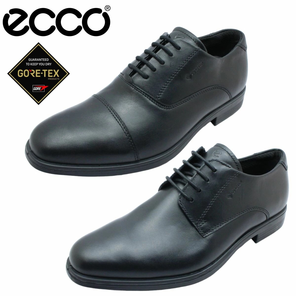 ecco エコー メンズ ビジネスシューズ 防水 透湿 ゴアテックス メルボルン 革靴 ストレートチップ プレーントゥ MELBOURNE 621924 621934　ブラック