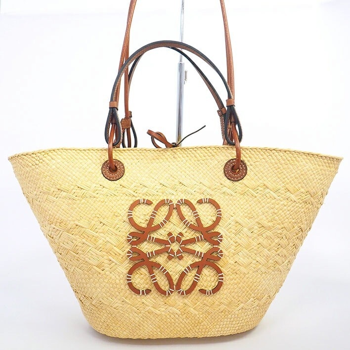 【美品】ロエベ バスケットバッグ ミディアム アナグラム レディース 【トートバッグ】