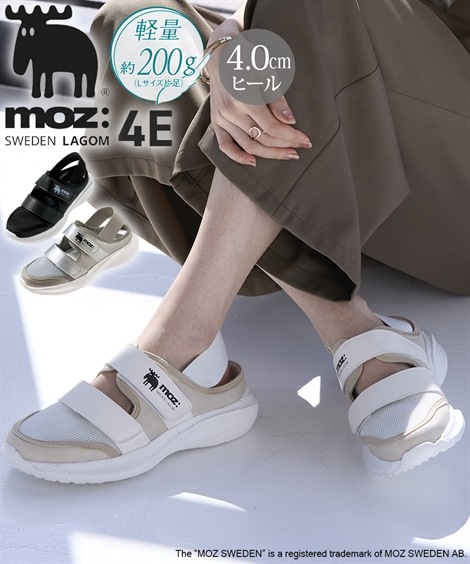 ローカットスニーカー ゆったり幅広 moz モズ バックゴムサマースニーカー ワイズ４Ｅ