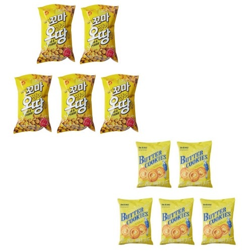 ノーブランドキッカイカピーナッツ270g×5個+ソフトバタークッキー330g×5個学校事務所