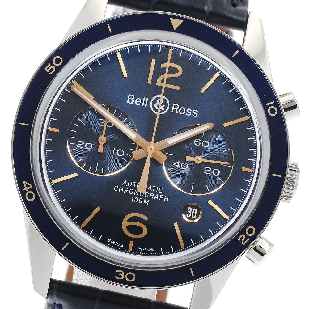 ベル＆ロス Bell＆Ross BRV126-BLU-ST/SCA アエロナバル デイト 自動巻き メンズ 美品 _900715【中古】 141,500円