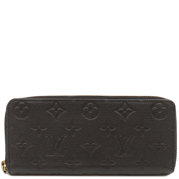 ルイヴィトン LOUIS VUITTON 長財布 ポルトフォイユ クレマンス モノグラムアンプラント ノワール ゴールド金具 ラウンドファスナー 黒 M60171 SR0156 【箱】【中古】