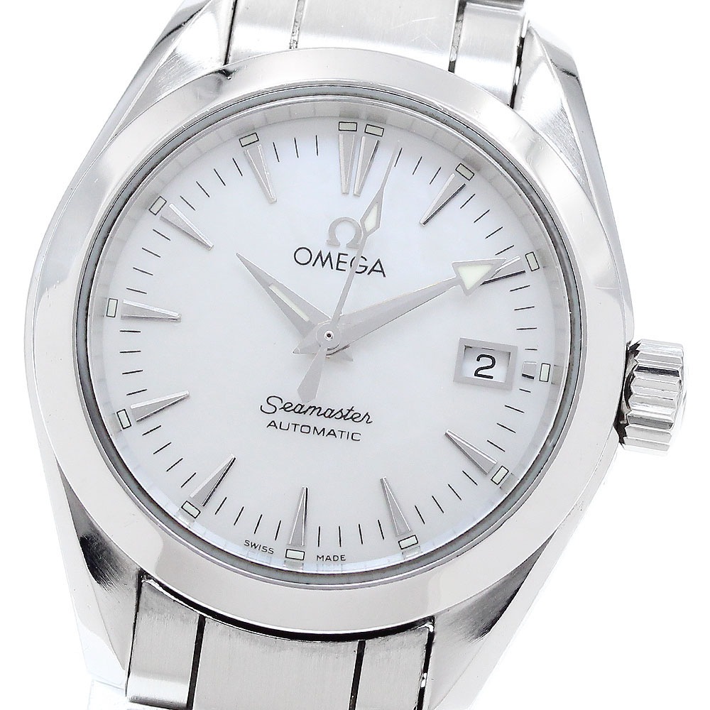 オメガ OMEGA 2573.70 シーマスター アクアテラ デイト 自動巻き レディース 保証書付き_899545【中古】