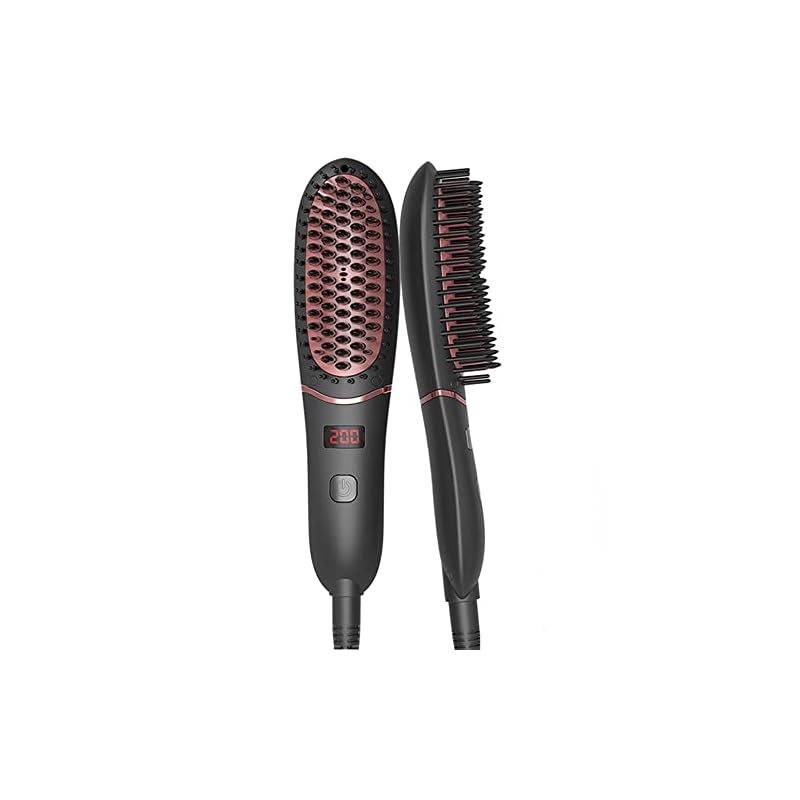 ストレートヒートブラシREAK ミニストレート ブラシ ストレート ヘアアイロン マイナスイオン くし型アイロン 電熱ヘアブラシ ヘアストレート5段階温度調整 火傷防止 海外対応 PSE認証