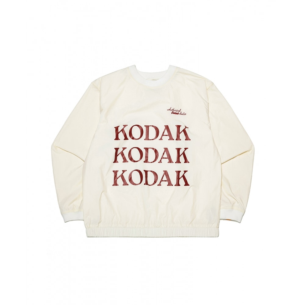 コダックレタリングウーブンピステスウェットシャツアイボリー