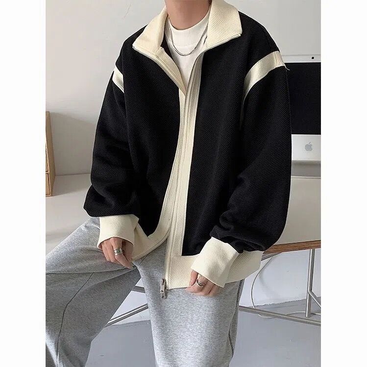 美品！韓国　ワイドアングル 防風ニット　ジップアップ　アウター　ゴアテックス Qoo10] ニットセーター メンズ 韓国 ジャケット : メンズファッション