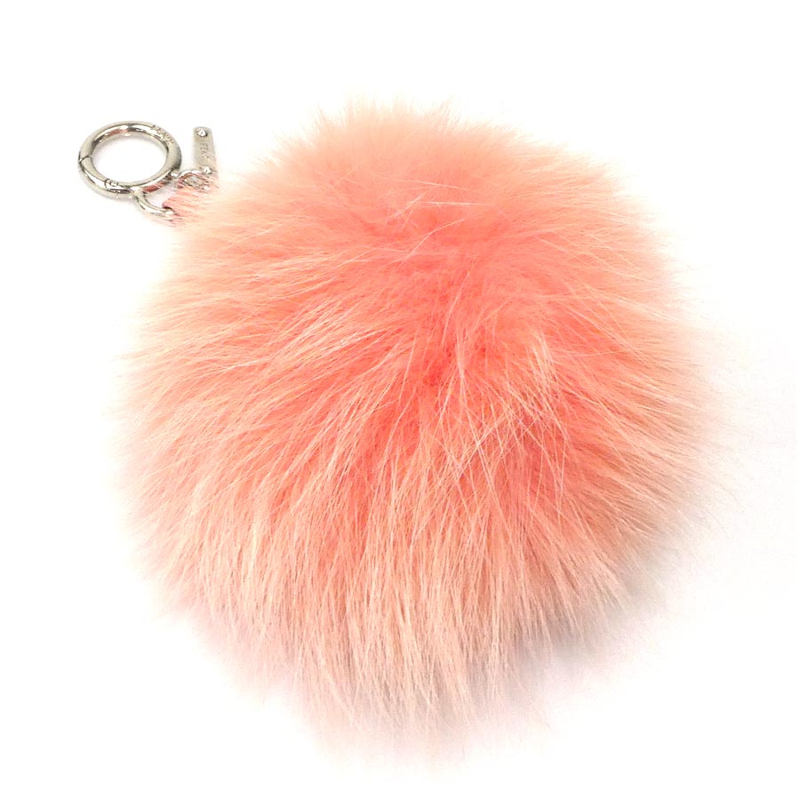 フェンディ FENDI チャーム ファー/レザー サーモンピンク レディース r10958a