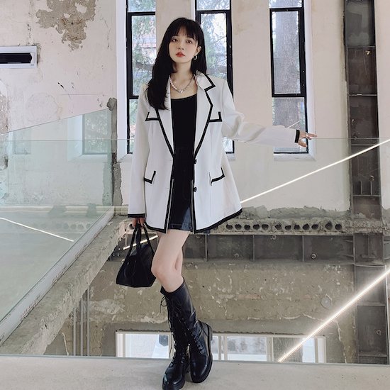 【取寄：納期2週間】テーラードジャケット レディース スーツジャケット ライトアウター 長袖 秋ジャケット 着痩せ 体型カバー おしゃれ 羽織り 春秋 カジュアル テーラードジャケット レディース