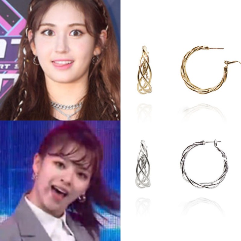[チョンソミTWICEジョンヨン着用] NET RING EARRINGS/韓国ファッション芸能人着用デイリーアクセサリー韓国アクセサリートレンドアイテム韓国デイリーファッションセレブ