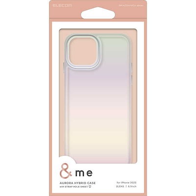 他サイト： エレコム　ELECOM　iPhone 15(6.1インチ) ハイブリッドケース/＆Me/オーロラ/クリア　PM-A23AHVCACRの商品画像