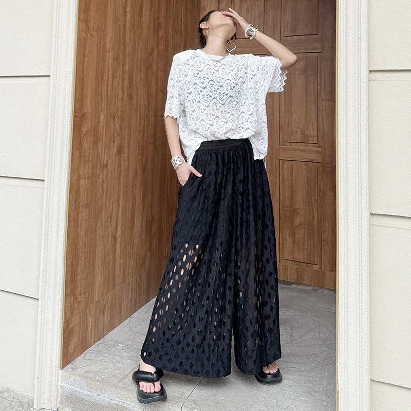 新作 シンプル 高級感 ワイドパンツ カジュアルパンツ ハイウエスト 垂れ感 気質 モップパンツ スラックスパンツテーパードパンツひんやりボトムス おしゃれヨガウェア