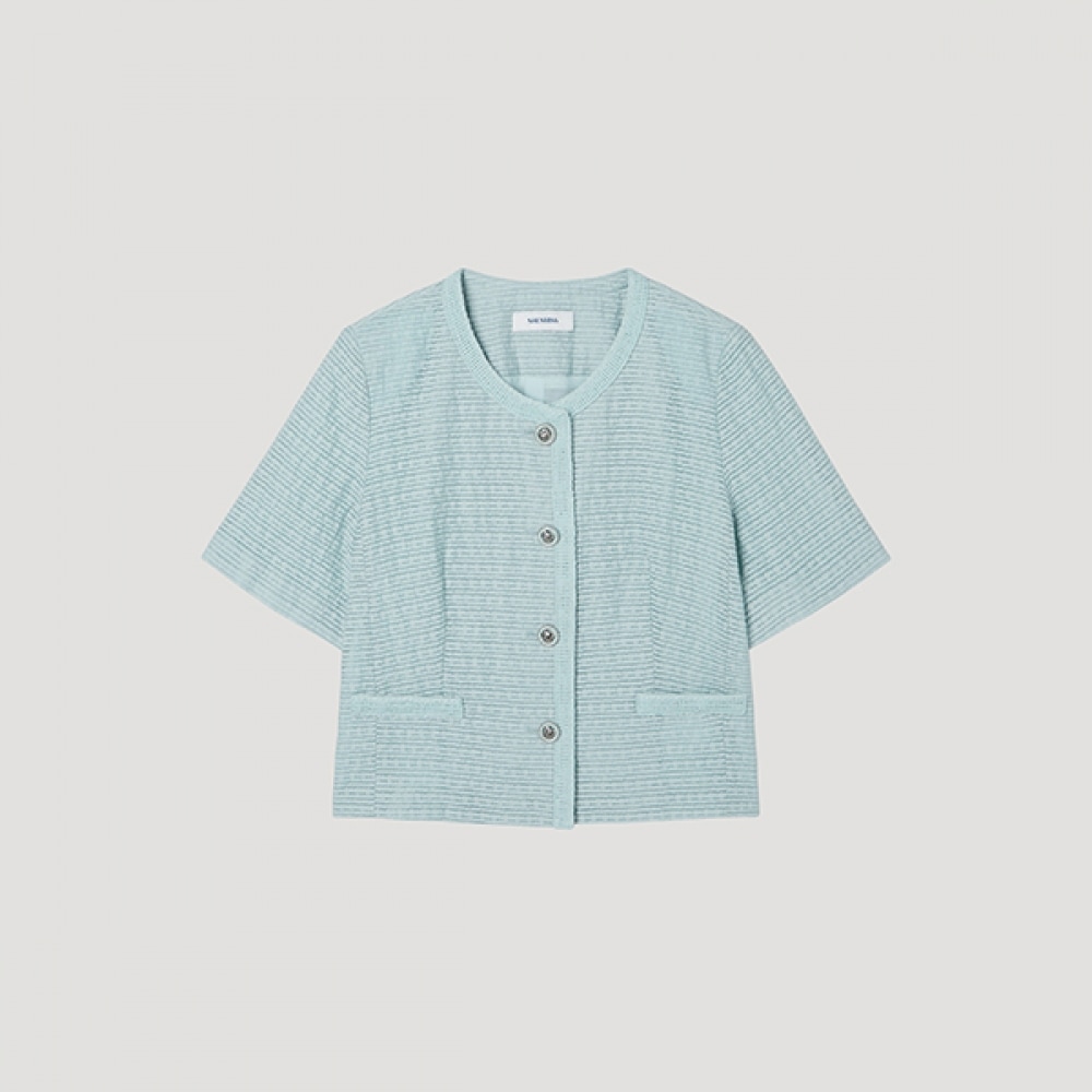 [Shes Miss] アップリケジャカードショートスリーブジャケット_SWWJKP22180_MI