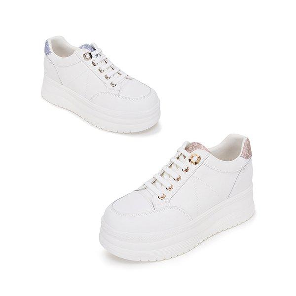 [] ヨファ ティアラ 牛革 厚底スニーカー 2色