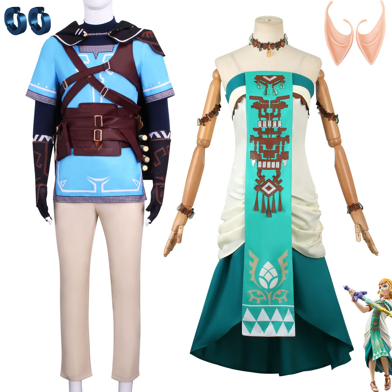 ゼルダ伝説2王国涙林克zelda役はゼルダ王女スカートコスプレ服を演じます