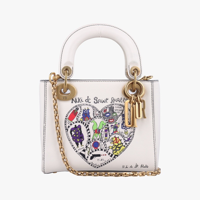 ニキ ドゥ サンファル レディ ディオールホワイトレザー04-MA-1127中古ショルダーバッグ