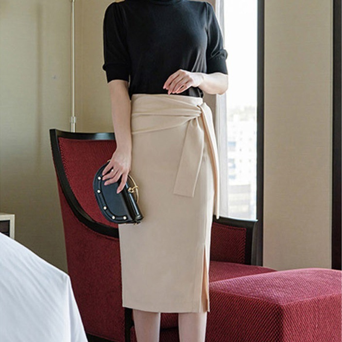 ワンステップスカート ヒップスカート 春 夏 新作 スカート 韓国 ハイウエスト サイドスリット