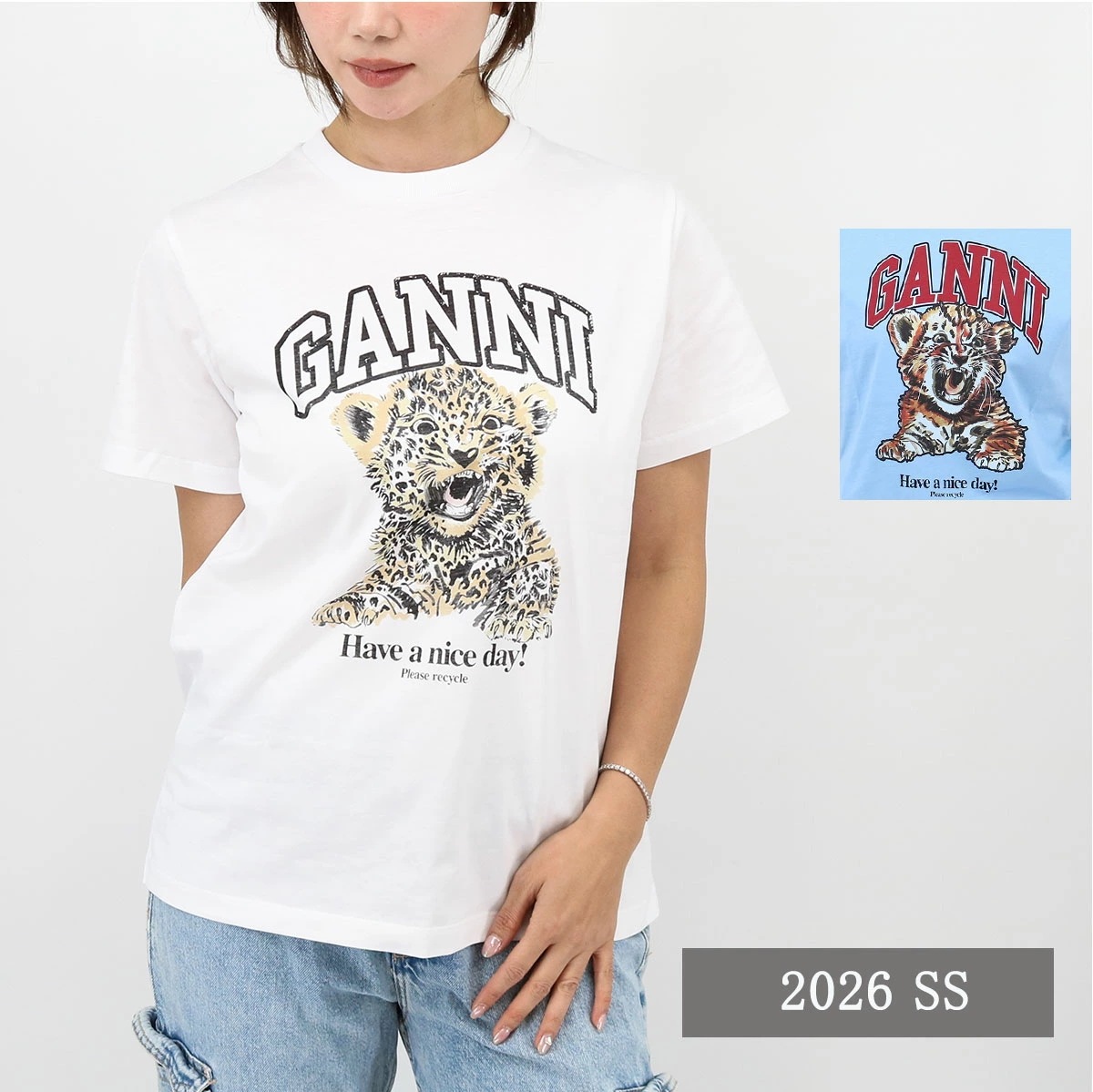 半袖 Tシャツ T4124 T4007 Basic Jersey Tiger Leopard Relaxed T-shirt レディース ロゴT カットソー コットン SS T