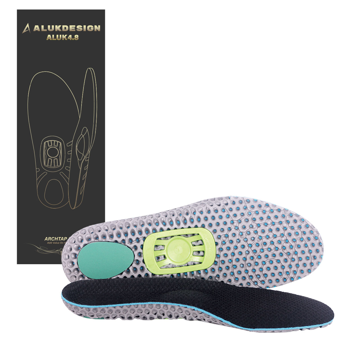 ALUKDESIGN アルクデザイン プレミアムインソール ALUK4.8衝撃吸収 扁平足 足底筋膜炎 浮き指 アーチサポート 走力UP 跳躍力UP 土踏まず 6,952円