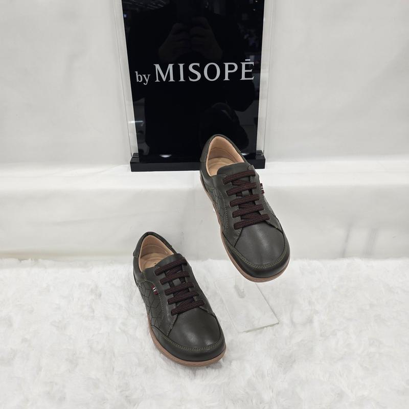 By 女性キルティングディテールロースニーカー 112HT430DF008 KAKI 2 JJ