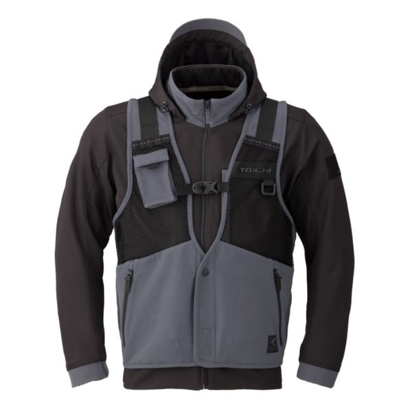 オーバーラップメッシュ パーカ ブラック/ガンメタ M サイズ RSJ347BK71M