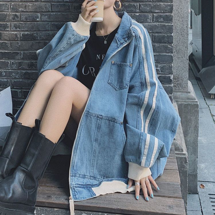 アウター ジャケット 韓国ファッション 新作 カーディガン レトロ ジャケット シャツ デニムジャケットコート ジャケット アウター ジャケット ゆったり スウェット デニムジャジャンパー ブル