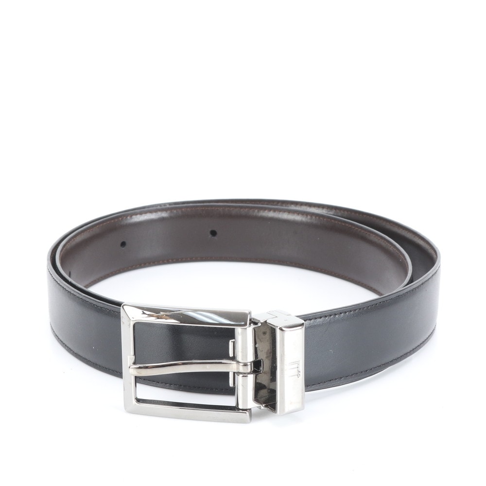 極美品 ファッション おしゃれ ビジネス レザー ベルト 本革 ブラウン 茶色 メンズ EUM DN16-9 中古