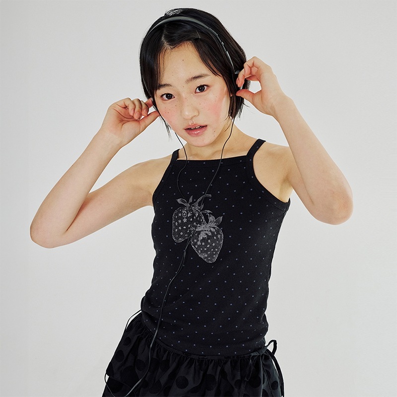 DOT STAR STRAWBERRY SLEEVELESS