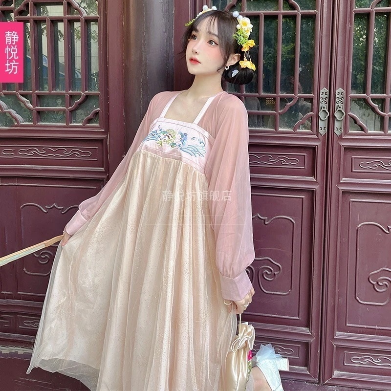 出血大サービス 古代風胸丈儒家スカート漢服レトロ改良サマードレス漢要素ホリデードレスコスチューム