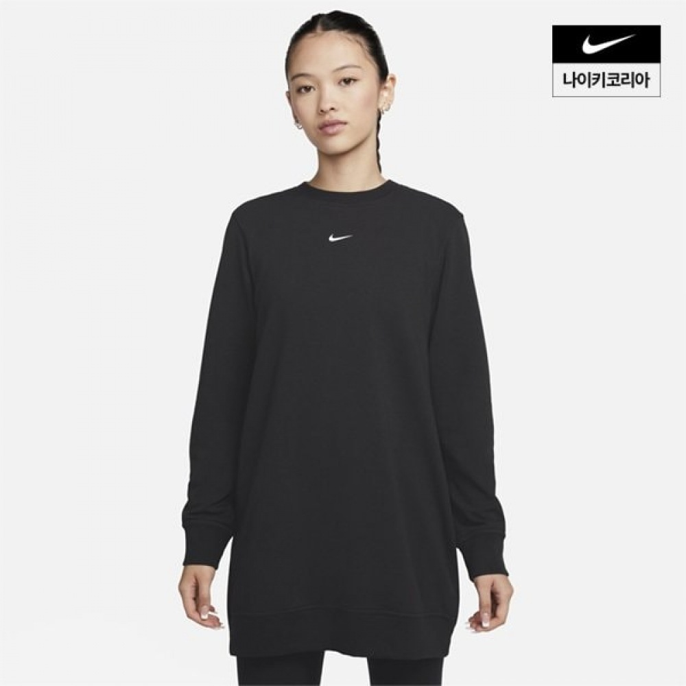 女性用ナイキドライフィットワンクルーネックフレンチテリーチュニック FJ9568-010Tシャツ・カットソー