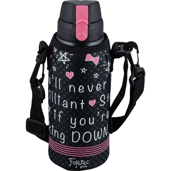 [2個セット] 和平フレイズ フォルテック/スピード ワンタッチ栓ダイレクトボトル ブラック 600ml FSR-8305 （水筒 マグボトル）