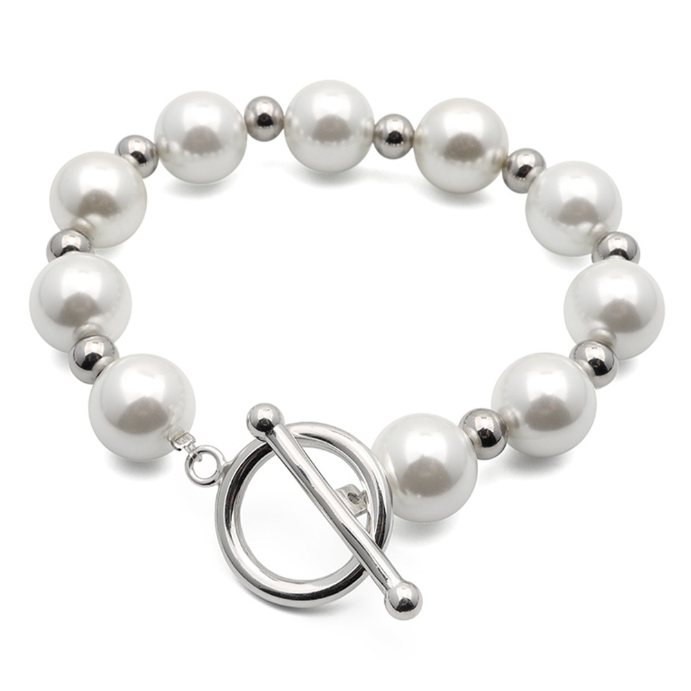 ステンレス&パールブレスレット幅12mm [b482-12mm]