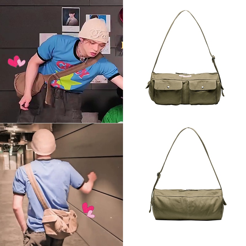 [TXT ヨンジュン着用］TWO POCKET COTTON DUFFLE BAG KHAKI 9,420円
