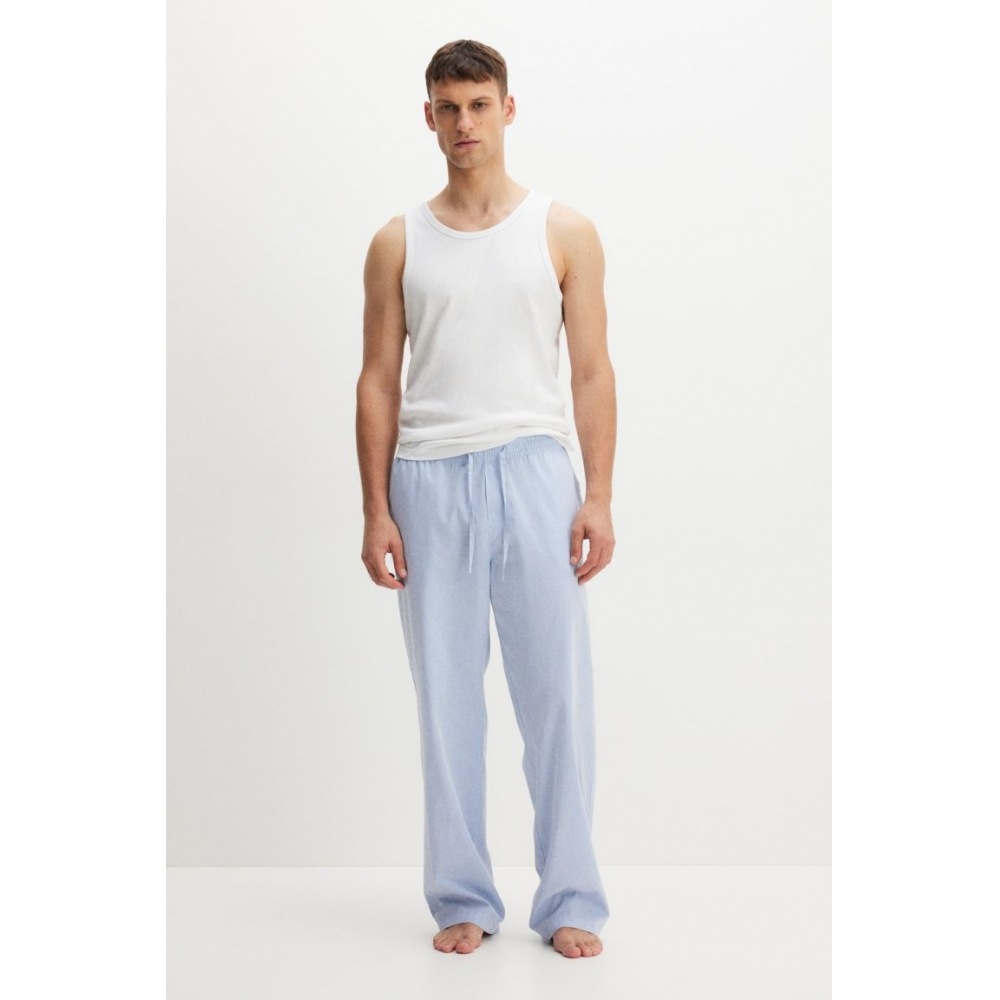 H&M ポプリンパンツリラックスフィットライトブルー