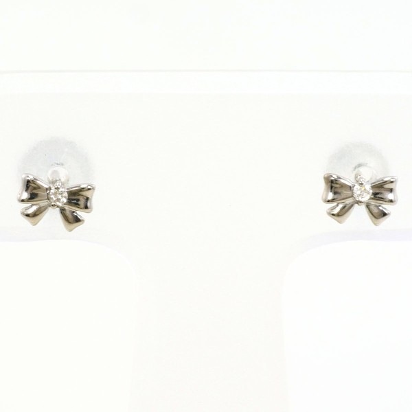 K14 14金 WG ホワイトゴールド ピアス ダイヤ 0.01×2 ジュエリー 中古