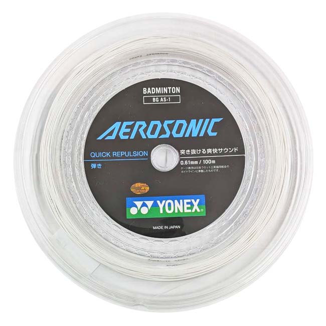 ヨネックス(YONEX) AEROSONIC エアロソニック 0.61mm 100m バドミントンガット BGAS-1-011ホワイト