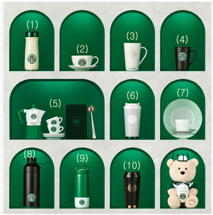 Starbucks Korea 2024 25周年 MD 限定版なつタンブラー/マグ/保温瓶/アクセサリーなど+追跡番号 Starbucks KOREA 25th Anniversary 3th