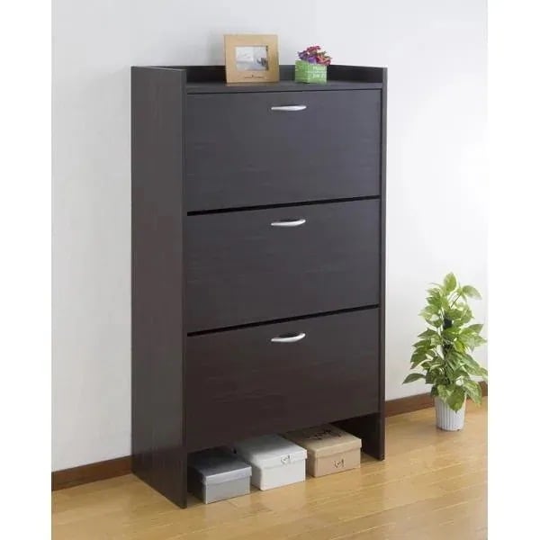 シューズボックス 下駄箱 玄関収納 靴箱 おしゃれ 木目 大容量 ナチュラルモダン 木製 薄型 扉付き ラック 棚 幅75cm 3段 18,706円