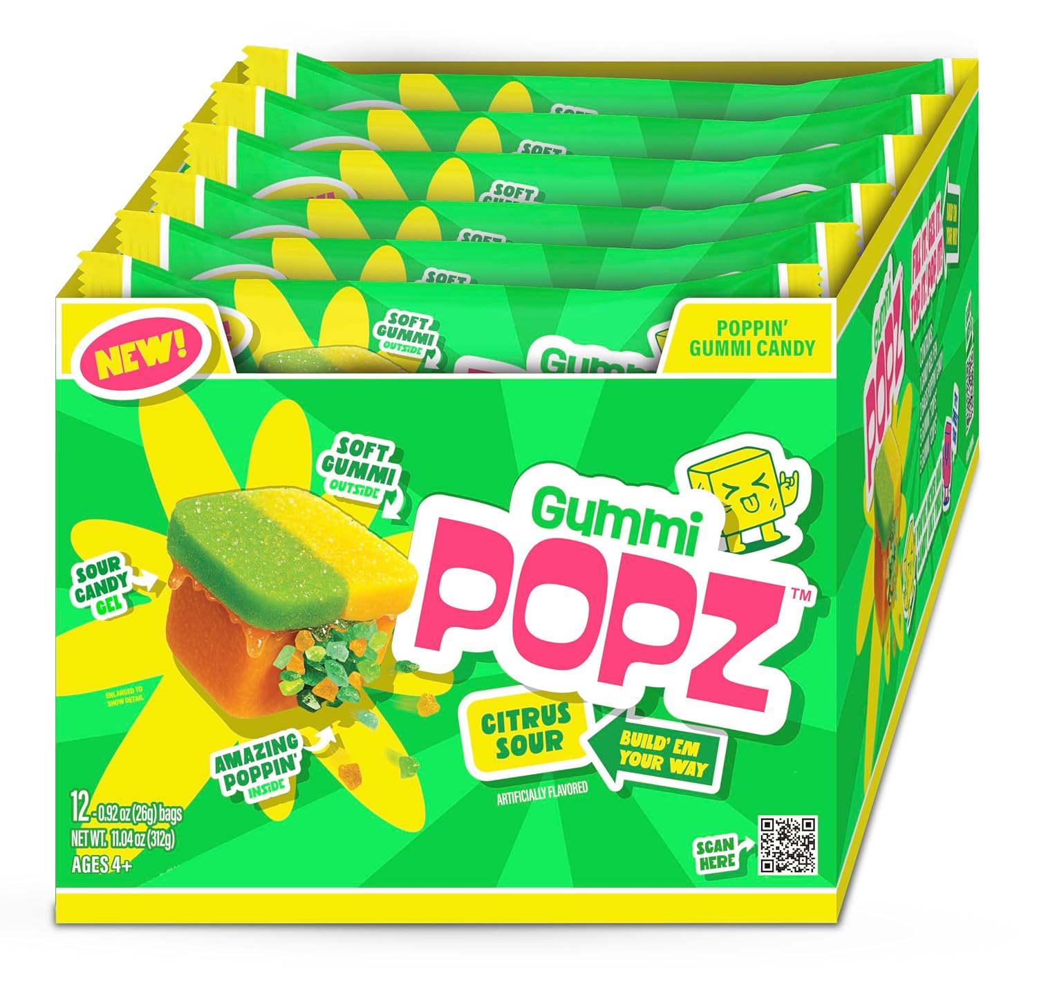 TikTok話題 Gummi Popz ポッピンググミ シトラスサワー 12個 SNS大人気 海外バズ