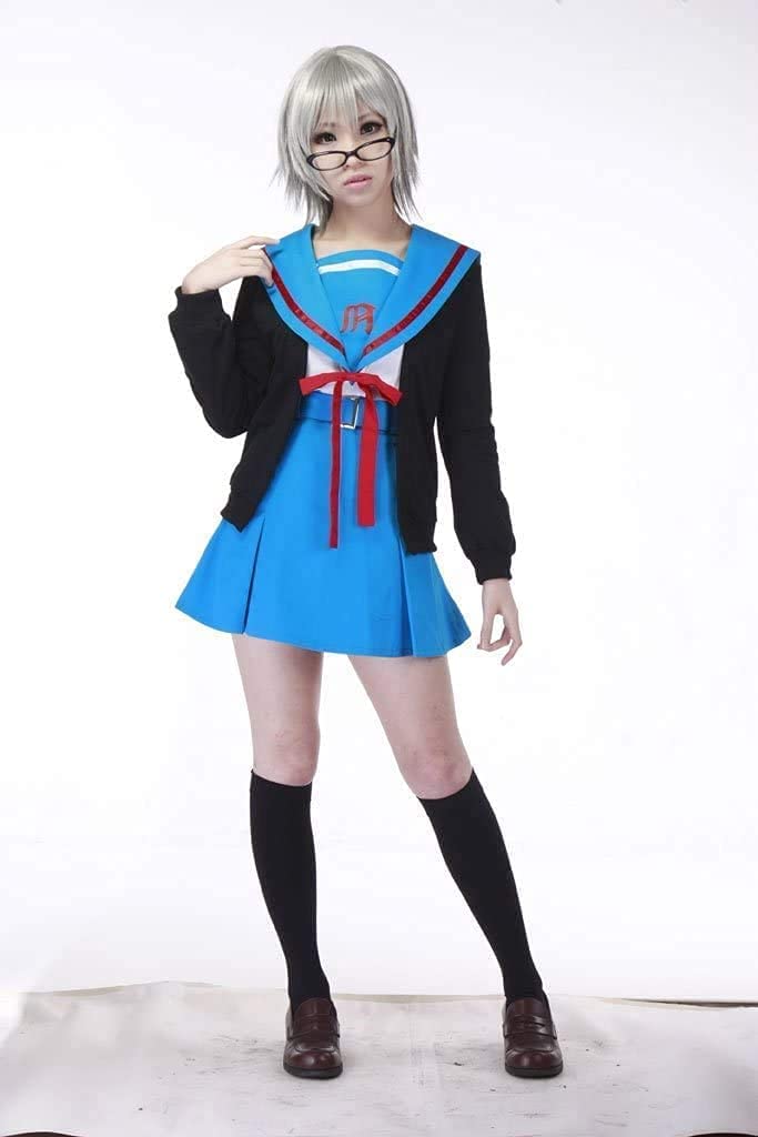 コスプレ衣装 涼宮ハルヒの憂鬱 長門有希1代 スウェット制服 オーダーメード対応可能