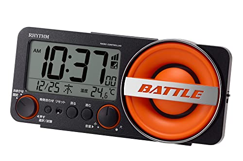 大音量 目覚まし時計 電波時計 1,000パターン 電子音 アラーム バックライト付き デジタル 「 フィットウェーブバトル230 」 8RZ230SR02 ブラック :8.5×18.4×5.8cm