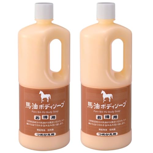 アズマ商事の　馬油ボディソープ　詰替え用　1000ｍｌ　2本セット