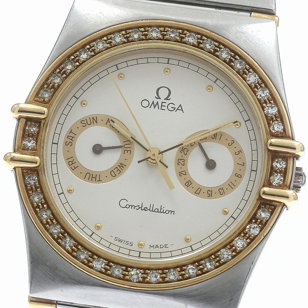 オメガ OMEGA コンステレーション デイデイト ダイヤベゼル クォーツ メンズ _882041【中古】
