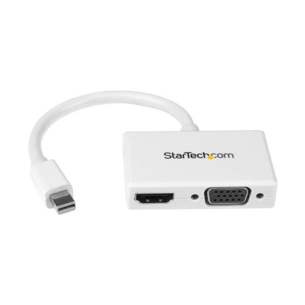 (まとめ）StarTech MiniDisplayPort接続トラベルA/Vアダプタ 2 in 1 MDP2HDVGAW 1個(×3セット)スイッチングハブ