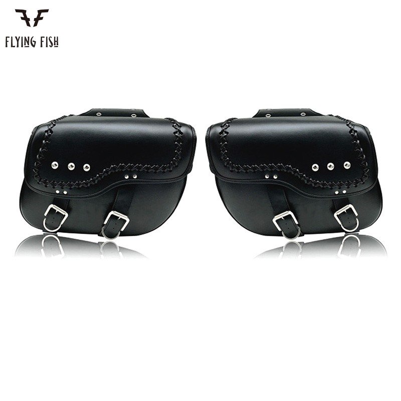 バイク用 アメリカン サイドバッグ 大容量収納 高級品 ツールバッグ 旅行 ツーリング レザーバッグ