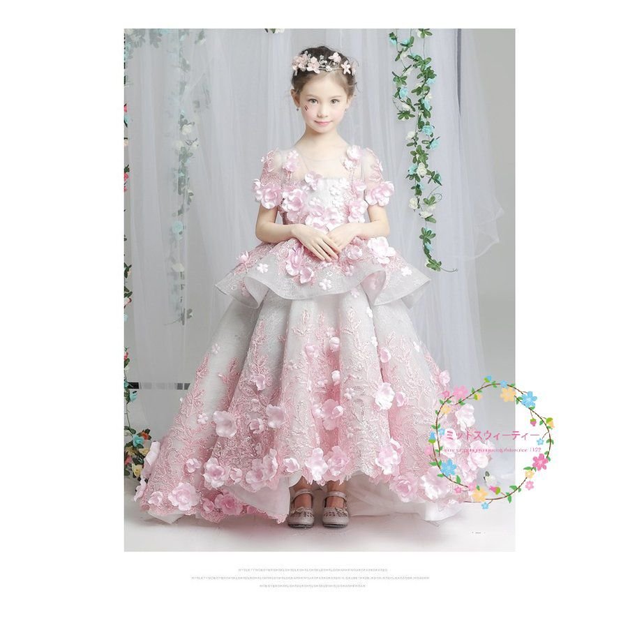 子供ドレス ピアノ発表会 ピンク カラフル キッズドレス 結婚式 半袖 子どもドレス 女の子 ミニ